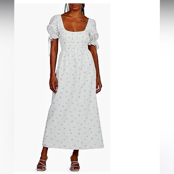 CHARLIE HOLIDAY Isabella Midi Dress In Lady Butterfly 6 - Picture 3 of 11